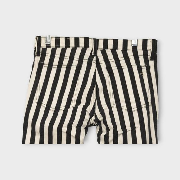 Womens Rag & Bone Black and White Striped Skinny Jean Size 29" Waist - Picture 6 of 6